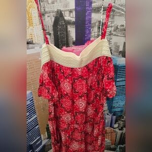 NO BOUNDARIES- Paisley Romper with wide-off shoulder neckline( NWOT)